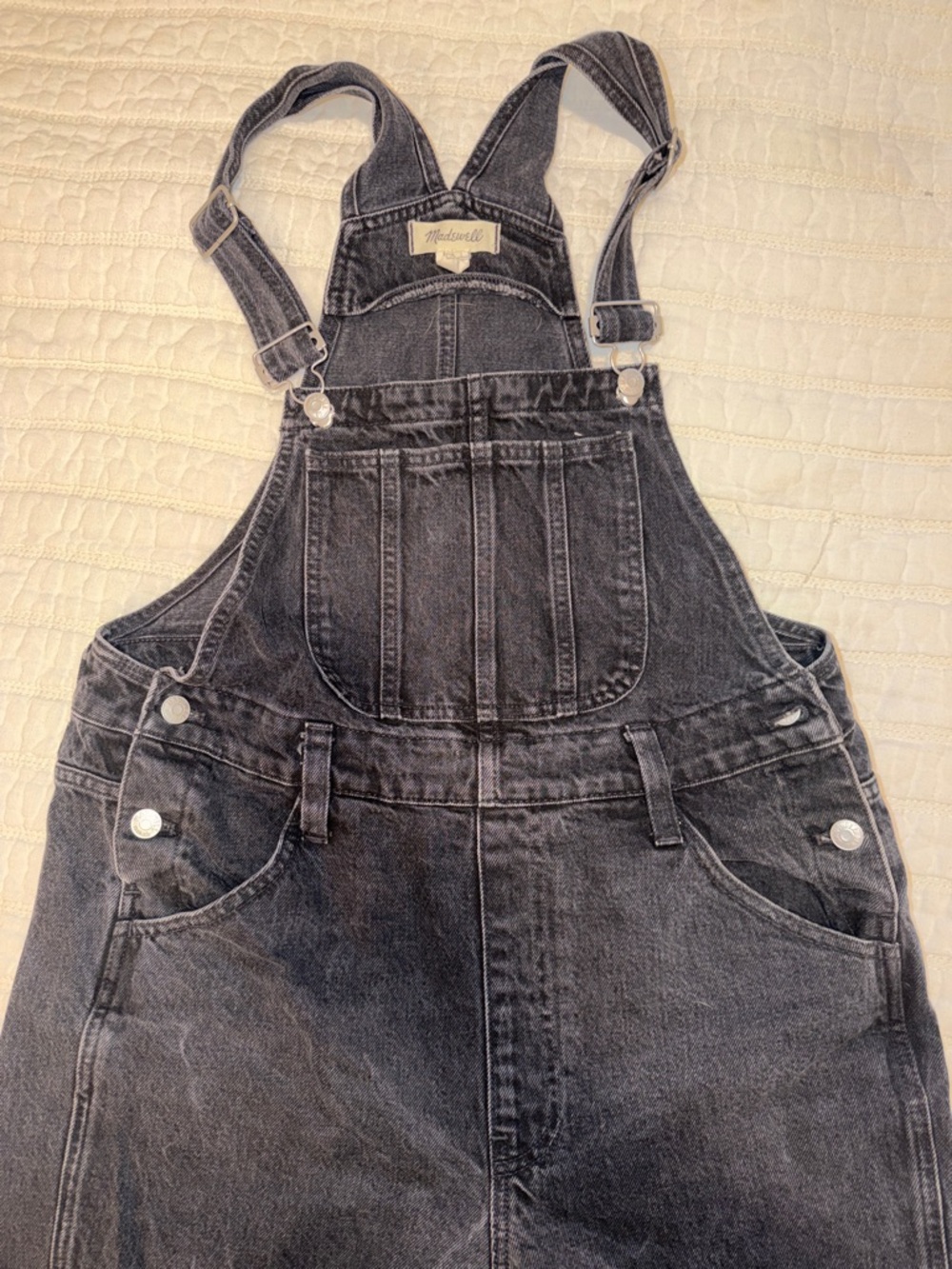 Madewell black denim overalls